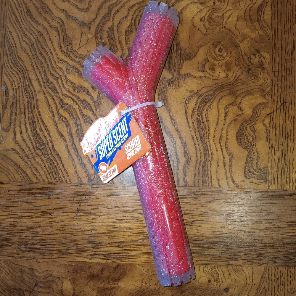 Nerf Ham Scented Dog Dental Chew Toy Red